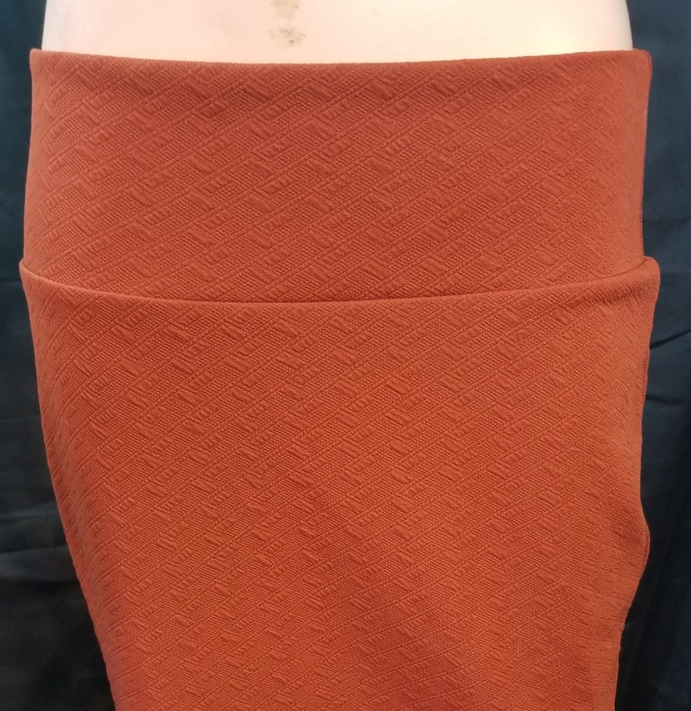 Lula Roe Burnt Orange stretchy pencil skirt